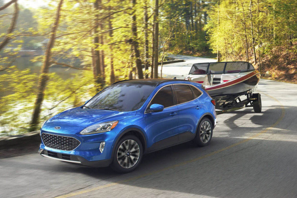 2021 Ford Escape towing a boat