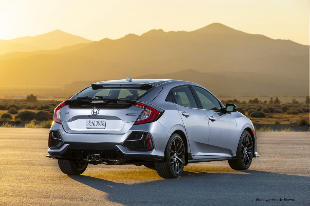 2021 Honda Civic Hatchback Sport Touring rear view