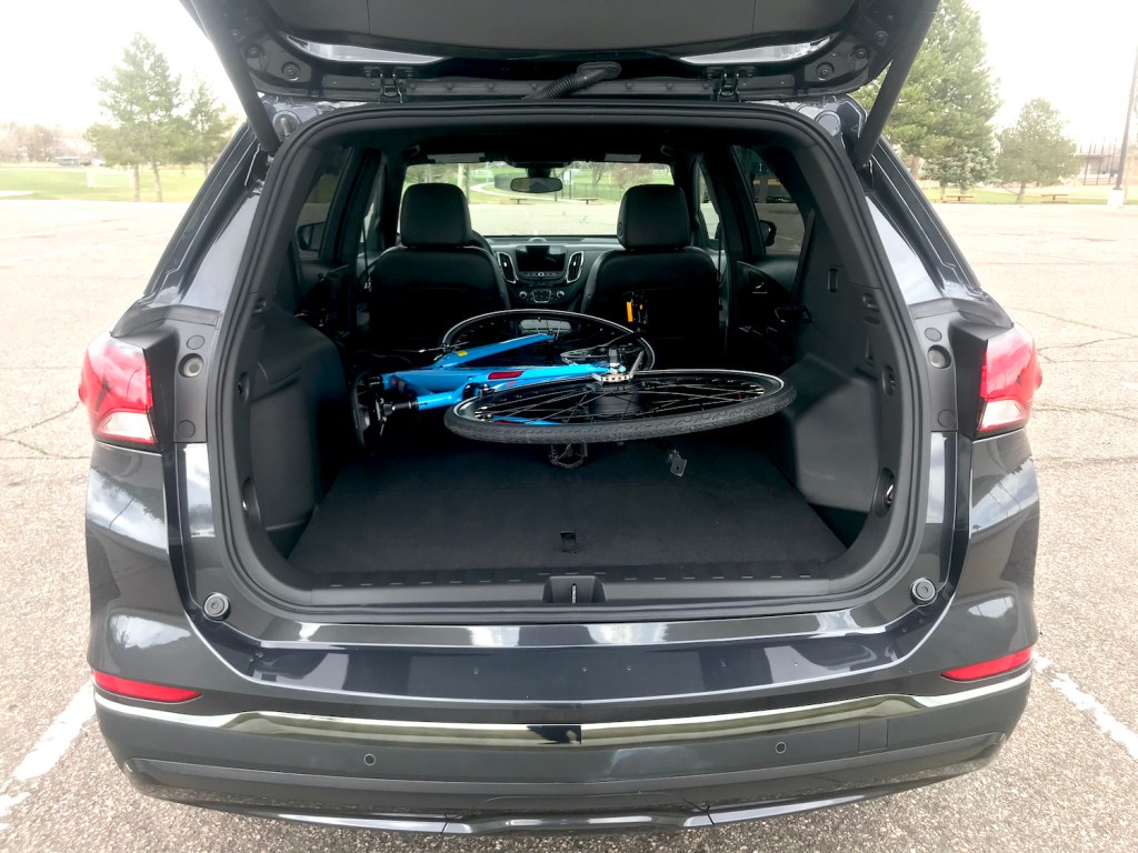 2022 Chevy Equinox with bike loaded in.