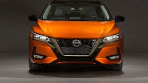 An Orange 2022 Nissan Sentra inside