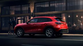 The 2023 Honda HR-V subcompact SUV in red with new athletic styling