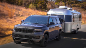 2023 Jeep Grand Wagoneer L pulling a camper