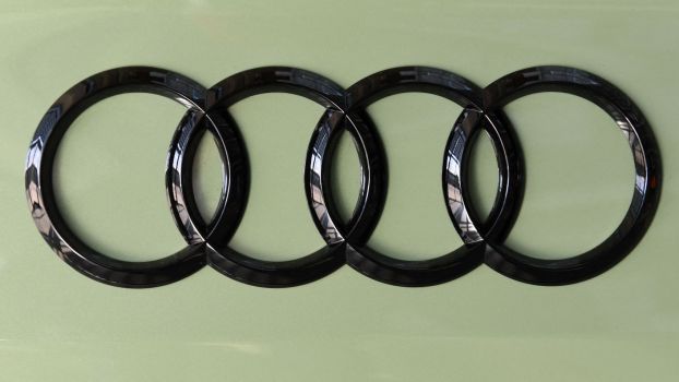 The Audi logo seen at the automaker's headquarters in Ingolstadt, Germany