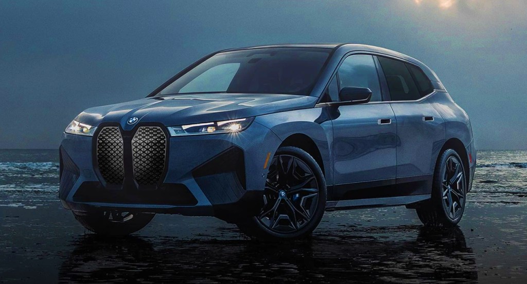 The 2022 BMW iX electric luxury SUV is parked. 