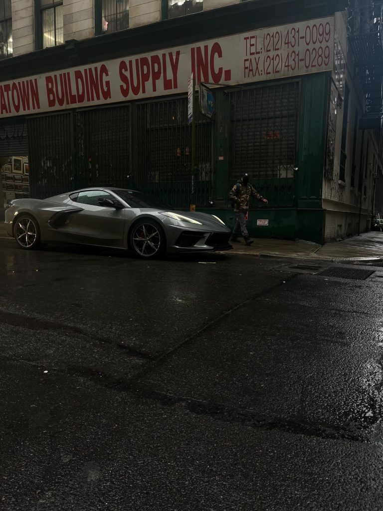 The 2022 Chevrolet C8 Corvette in the rain