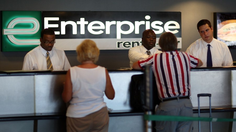 Customers at the Enterprise Rental Counter