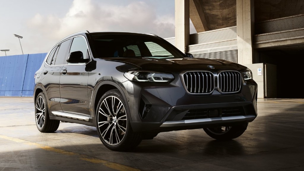 Front view of black 2022 BMW X3, which might be produced in Mexico in the future