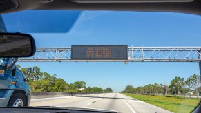 Ft Lauderdale Highway Sign Displaying Anti Texting Message which may be more effective than displaying fatalities