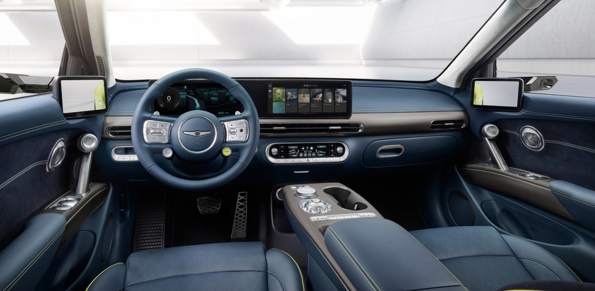 The interior of the GV60 features upholstery made from recycled plastivs. 