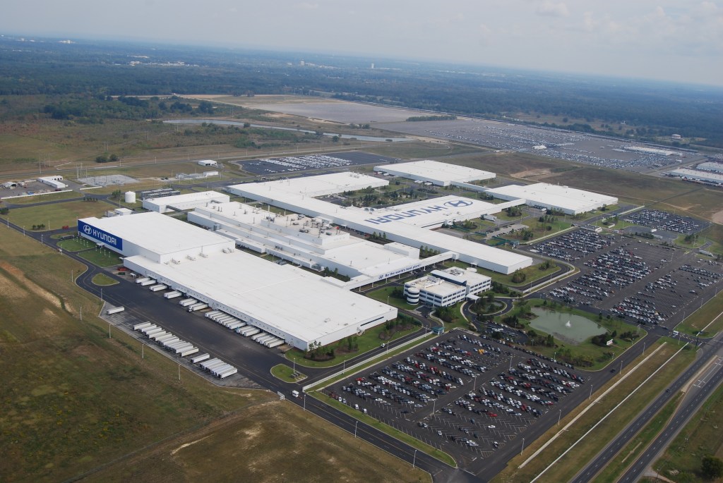 An aerial view of the Hyundai Motor Manufacturing Alabama facility