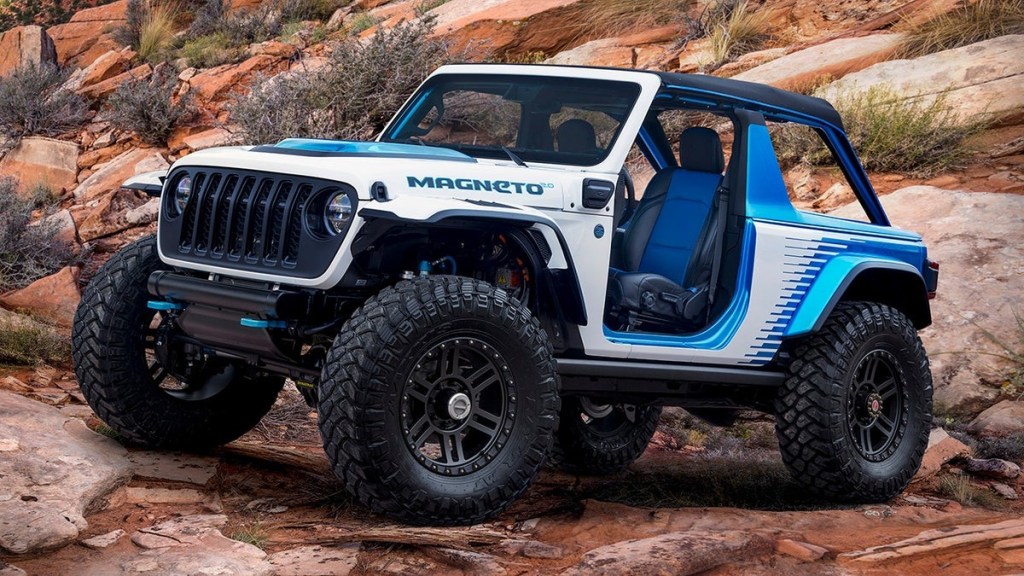 Jeep Wrangler Magneto 2.0 in Moab, Utah.  This is an impressive electric SUV.