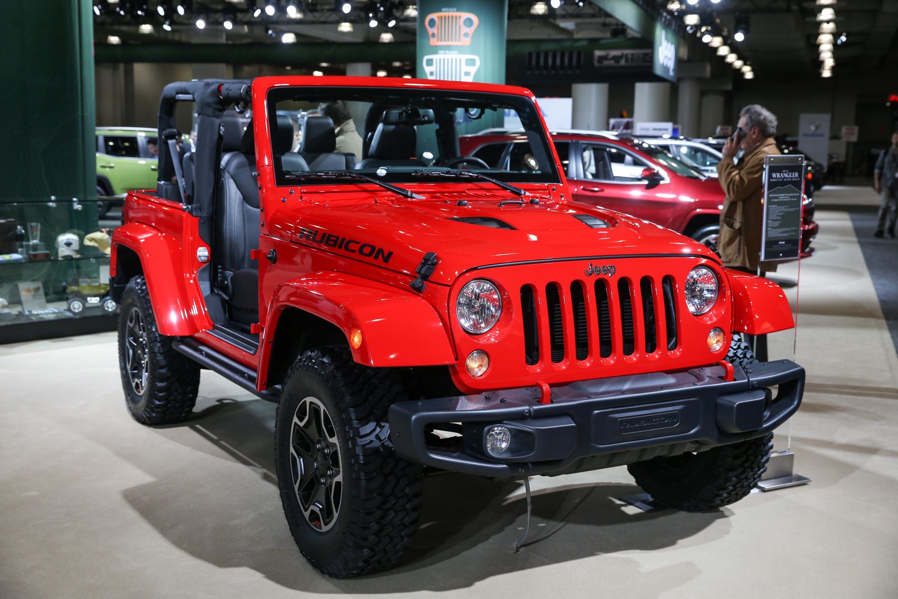 The Jeep Wrangler Rubicon off-road SUV seen at the 2016 New York International Auto Show at the Javits Convention Center