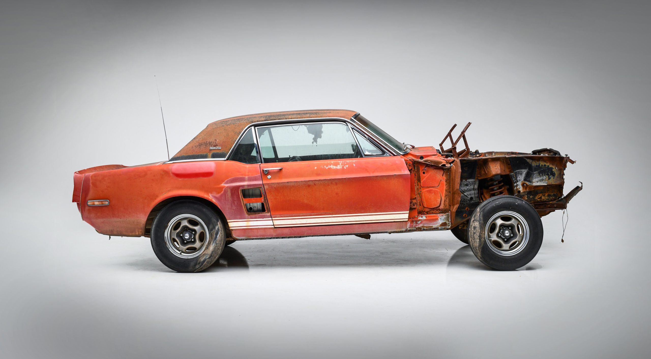 Little Red 1967 Prototype Shelby GT500 Side Profile after field recovery