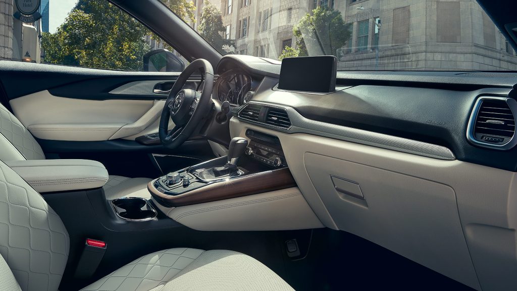 Mazda CX-9 interior. Fully loaded models have every piece of technology you can imagine.