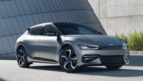 The 2022 Kia EV6 benefits from an electric powertrain and unique styling.
