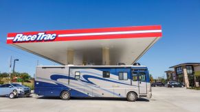 An RV refueling at a RaceTrac gas station in Clermont