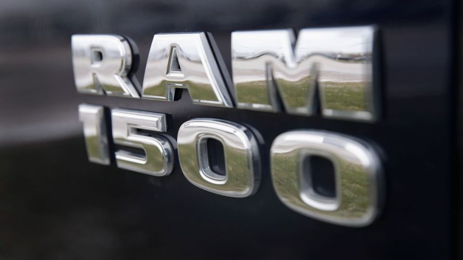 A Ram 1500, included as the best muscle cars emblem on a black background.
