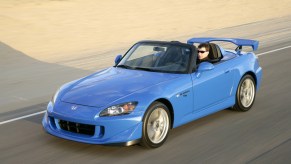 Blue 2009 Honda S2000 CR Club Racer front 3/4 on racetrack