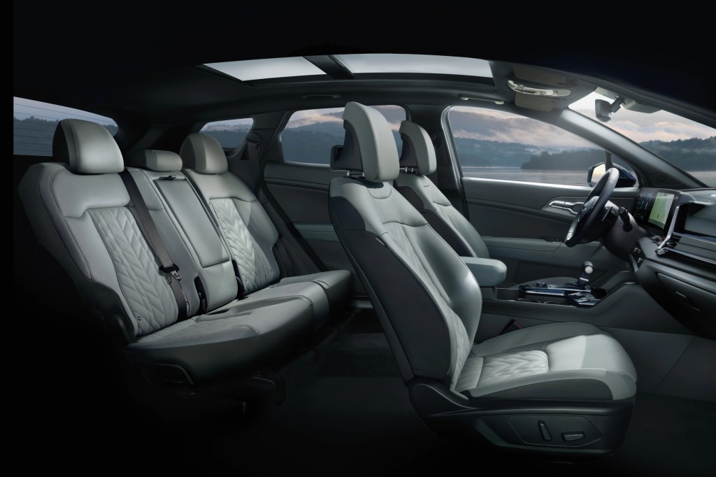 First look at the Interior seats of a 2023 Kia Sportage compact SUV redesigned. Its stunning interior makes it a top pick.