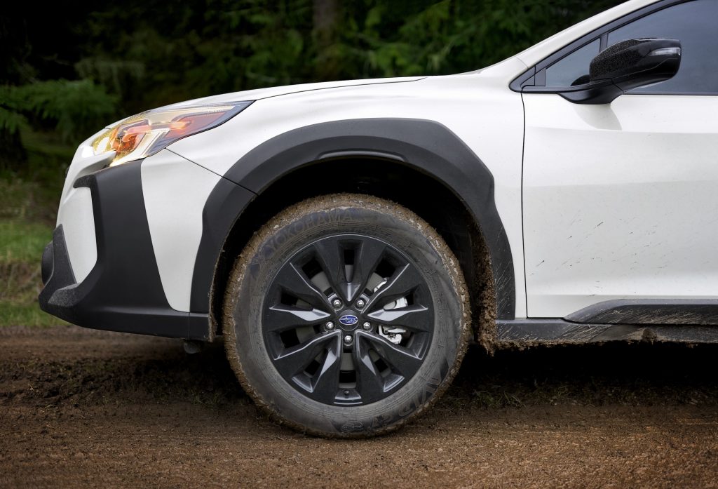 The 2023 Subaru Outback in white debuted at the NY Auto Show