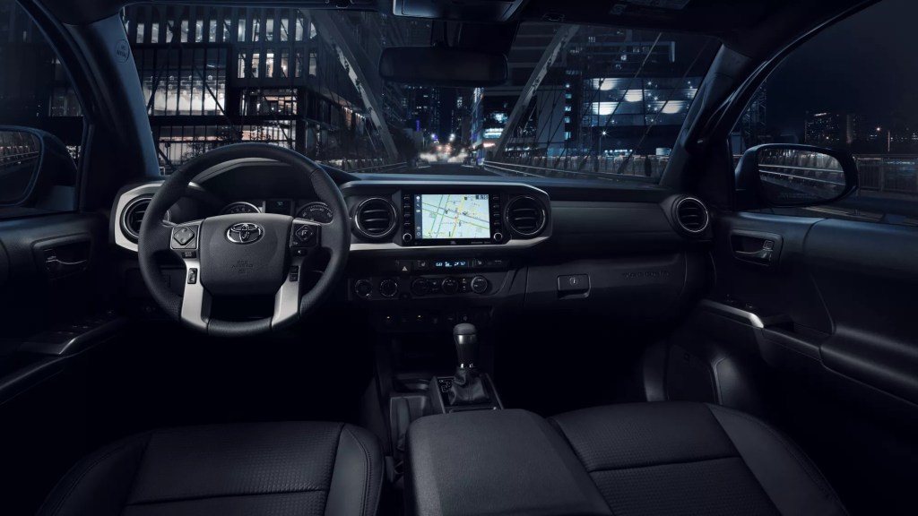 The 2022 Toyota Tacoma interior is outdated.