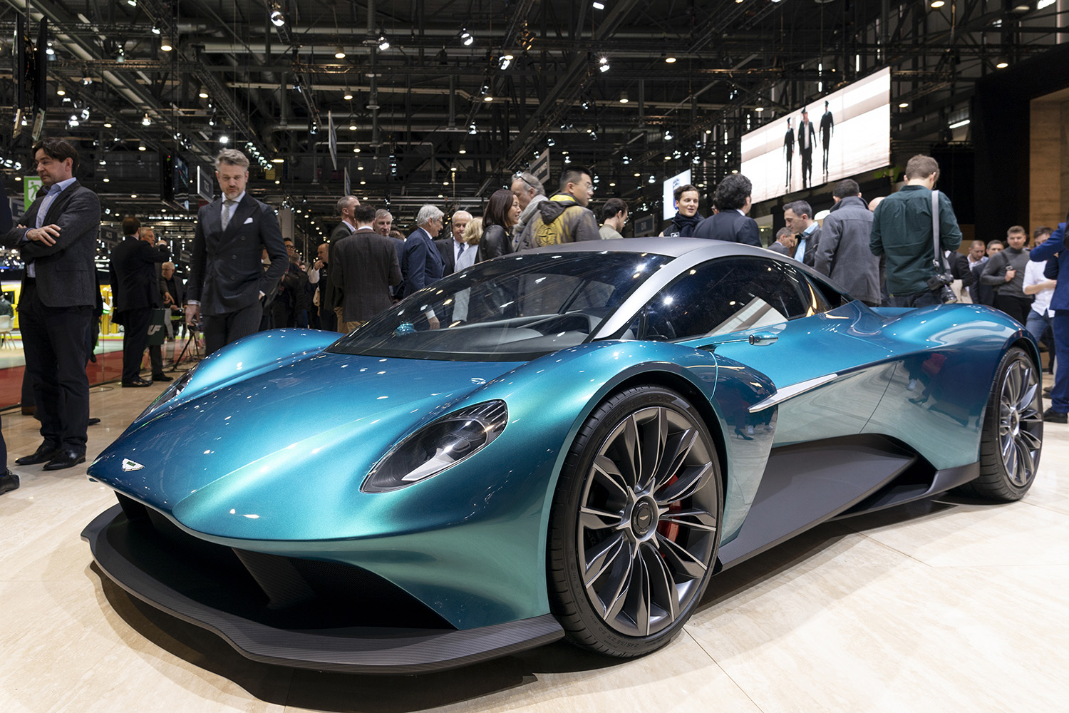 Teal Aston Martin Vanquish Vision concept car at Geneva Motor Show