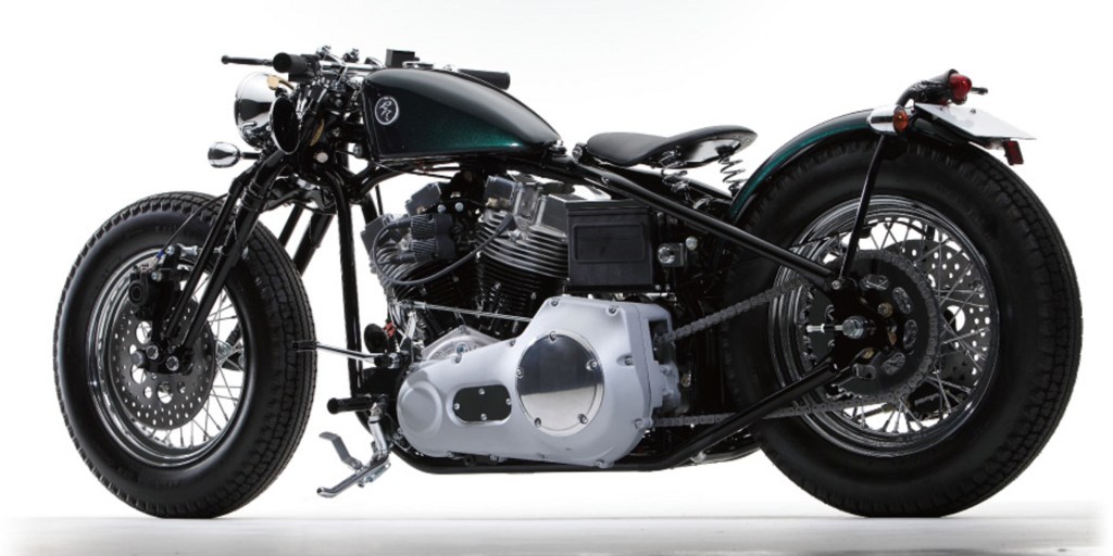 The rear 3/4 view of a green Zero Engineering Type 5