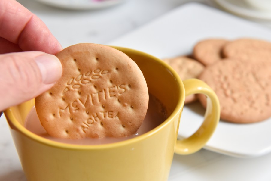 A truck accident left a bunch of McVitie's biscuits on the road