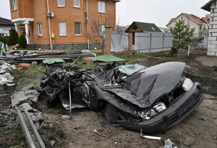 A Military Vehicle Crushed a Car in Ukraine but Neighbors Were Able to Save the Elderly Driver