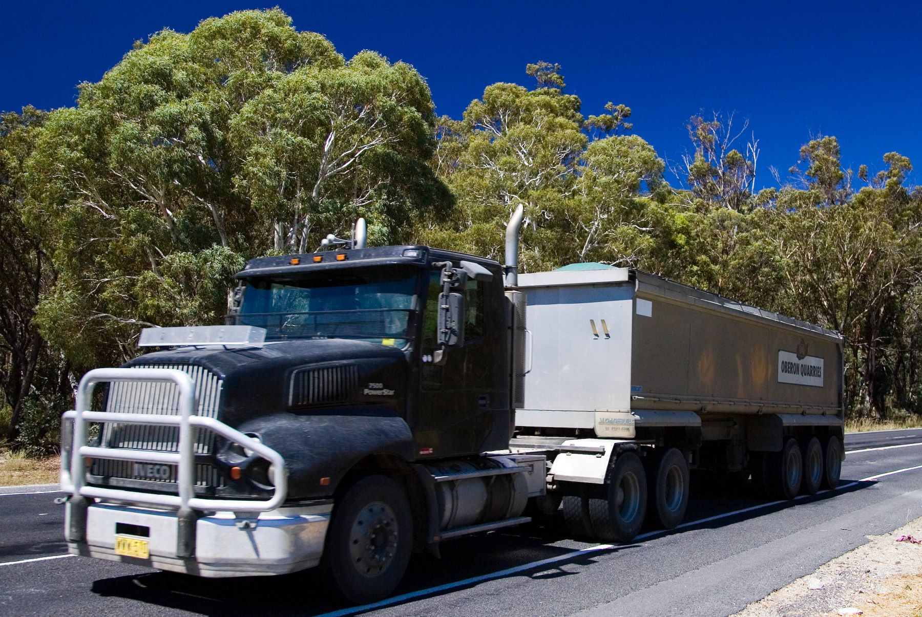 Long-haul trucking along the Great Western Highway from Sydney to Adelaide, Australia