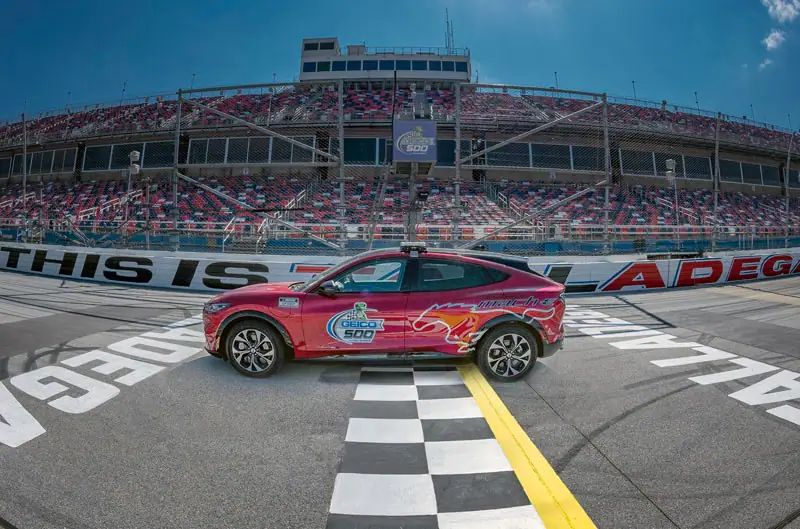 Ford's 2021 Mustang Mach E was the official pace car at Talladega in 2021. 