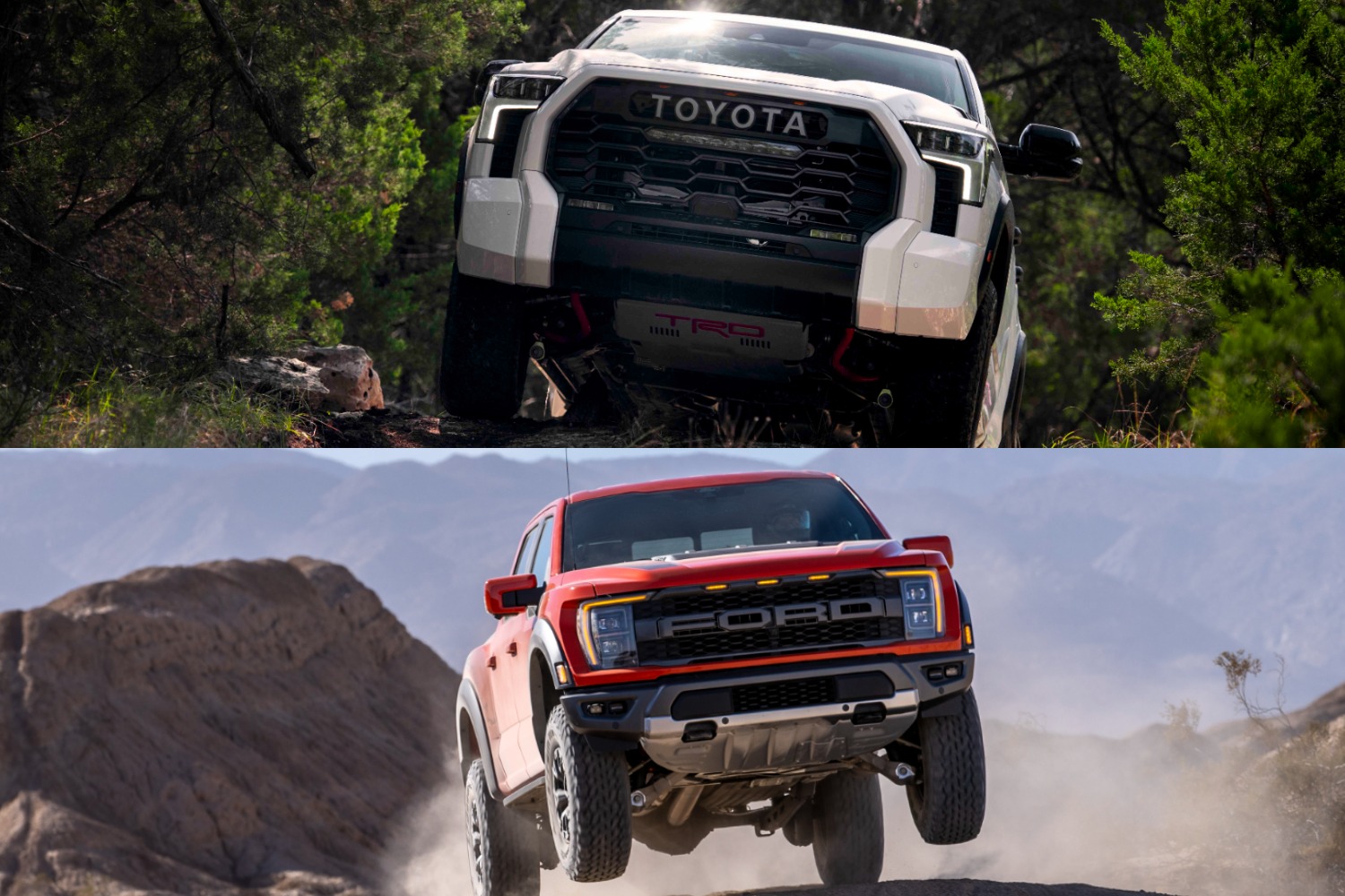 The 2022 Toyota Tundra TRD Pro vs. the 2022 Ford F-150 Raptor