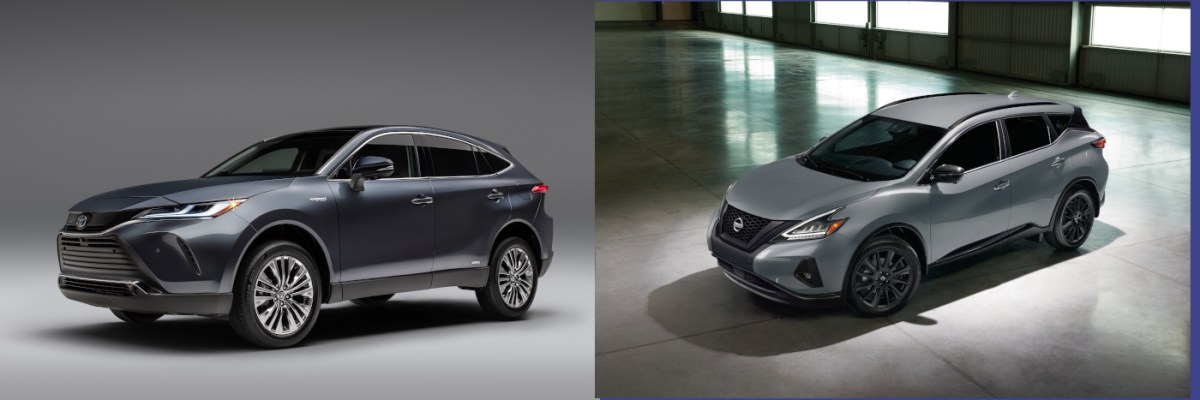 The Toyota Venza, left, and Nissan Murano, right, are very similar in size and capability. 