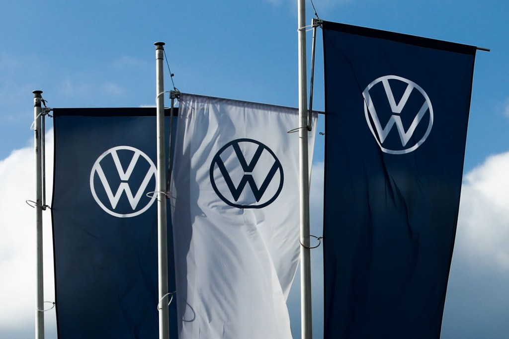 Flags showing the VW Group logo