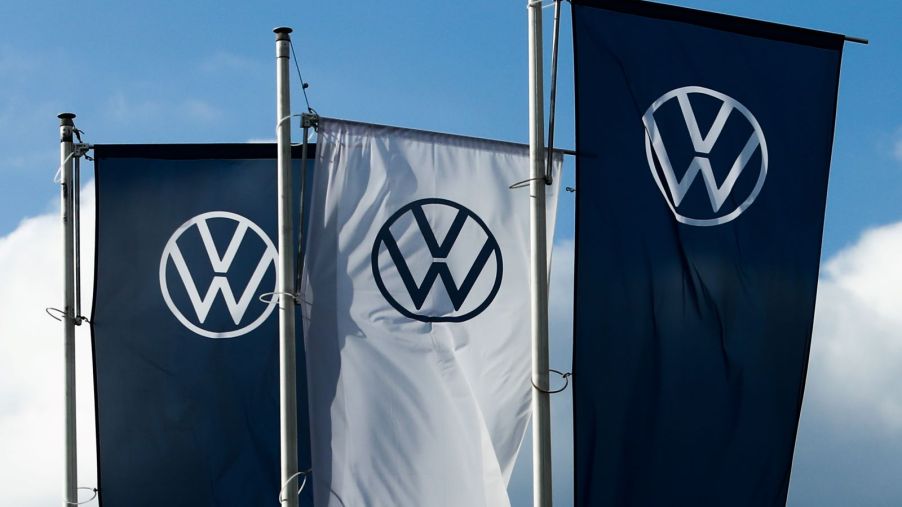 Flags showing the VW Group logo
