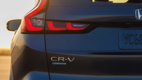 A teaser image showing the back of the 2023 Honda CR-V