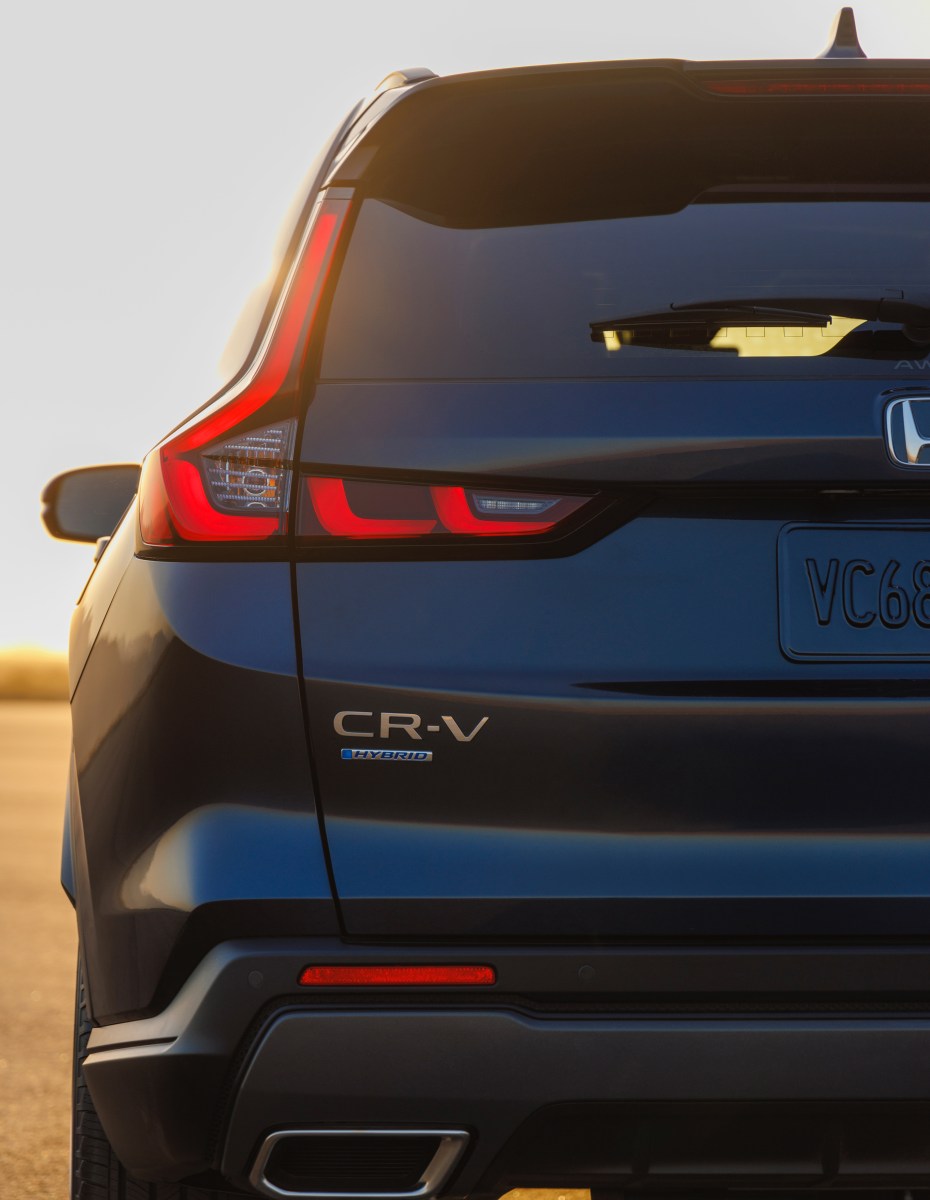 A teaser image showing the back of the 2023 Honda CR-V. Is the new style enough to keep you from buying a 2022?
