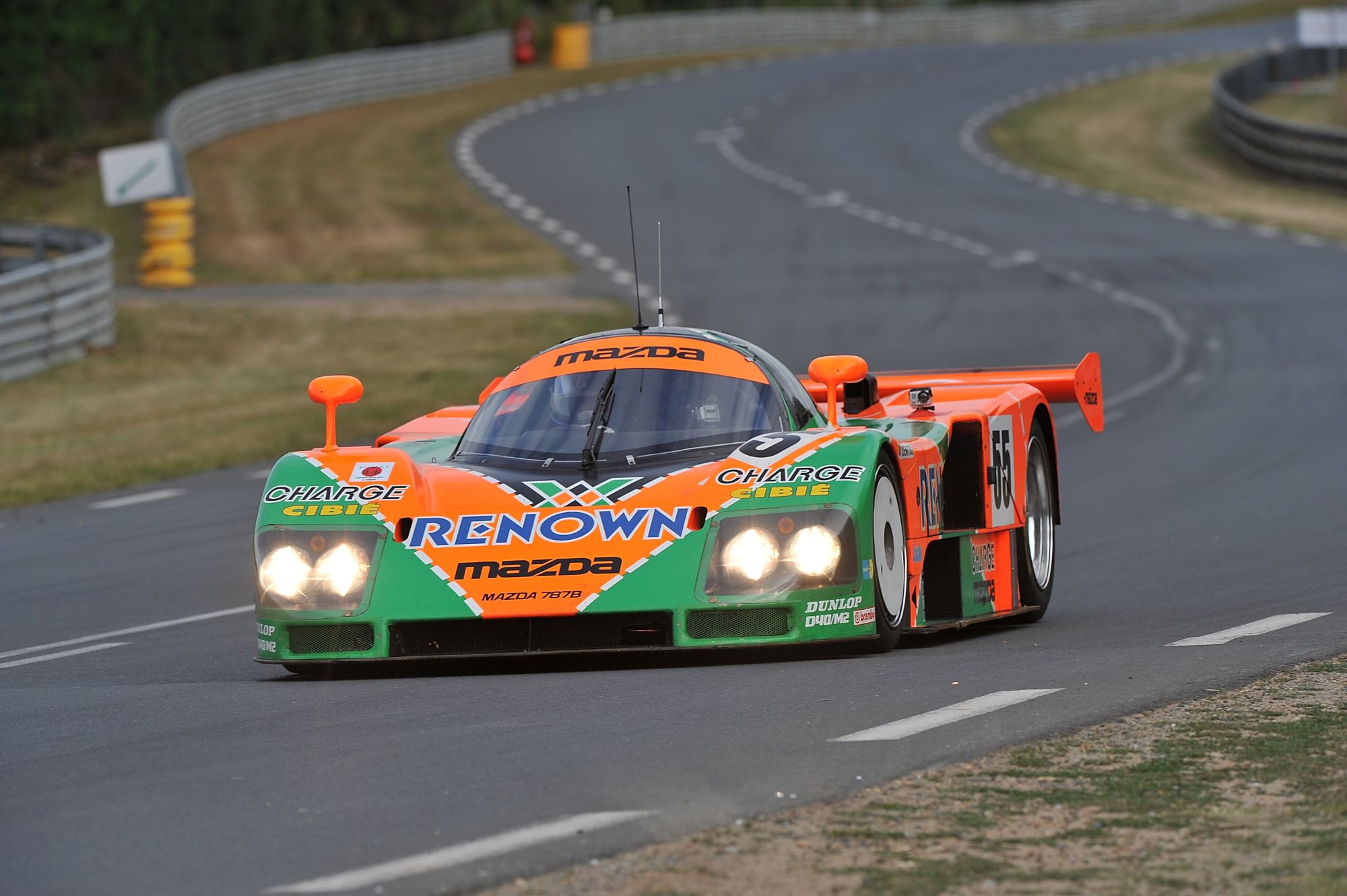 A 1991 Mazda 787B on a track now found in the Mazda museum