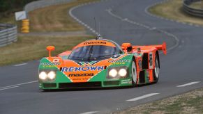 A 1991 Mazda 787B on a track now found in the Mazda museum