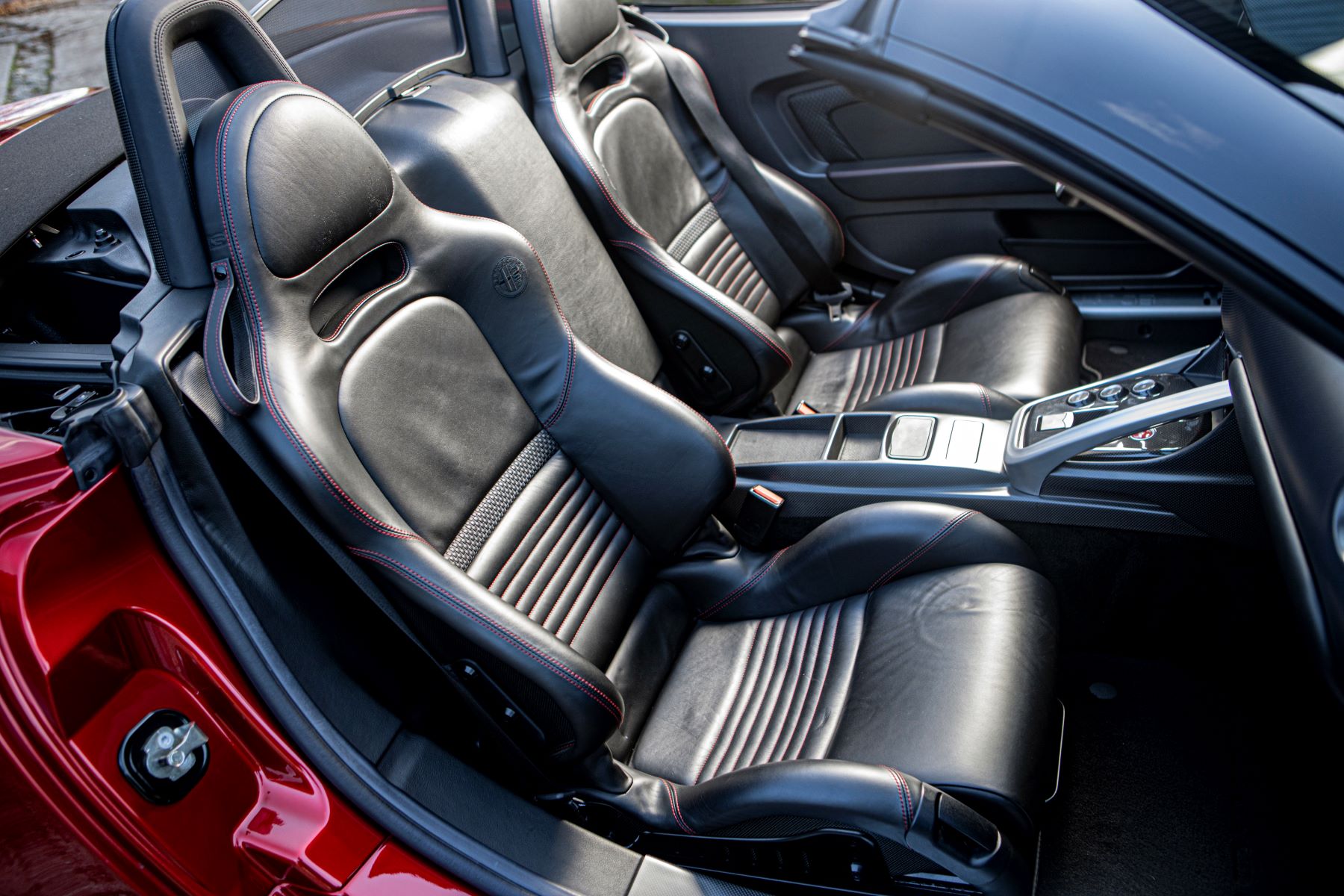 The upholstery seating material of a 2013 Alfa Romeo 8C Spyder