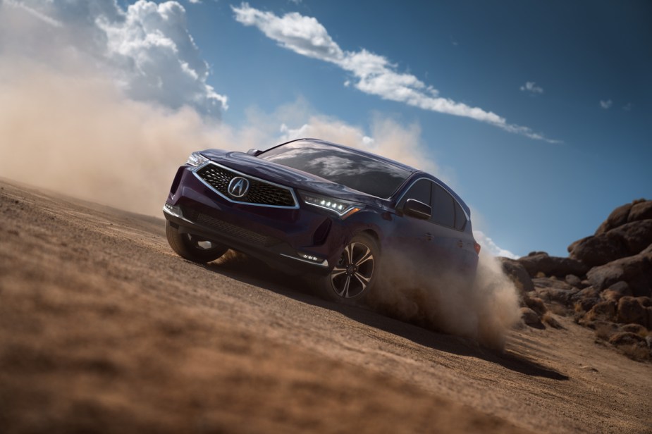 2022 Acura RDX driving in the dirt