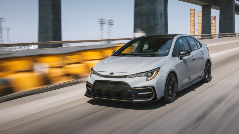 a 2022 toyota corolla apex, a sporty take on the comfortable sedan with the features you want such as adaptive cruise control