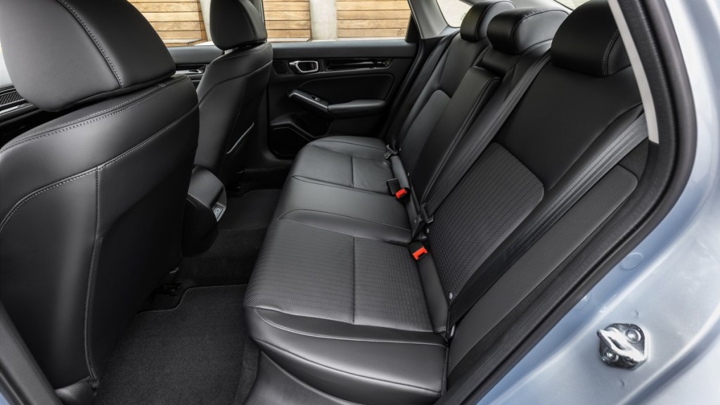 the rear seat of a spacious new honda civic