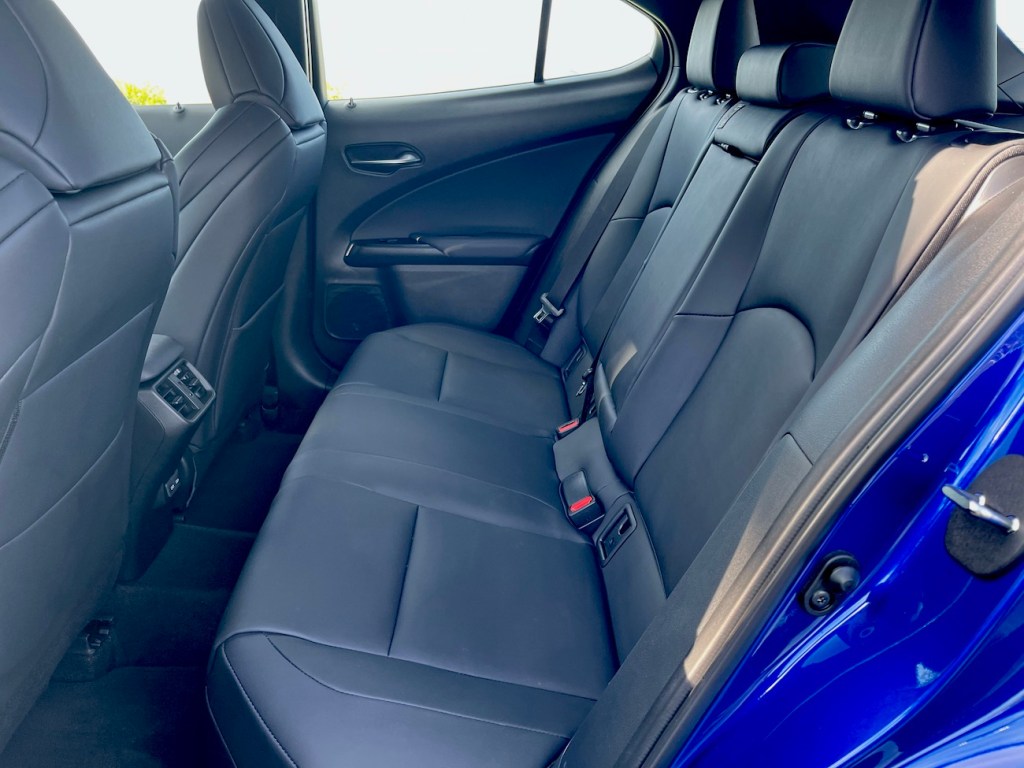 The rear seat area in the 2022 Lexus UX rear seat area