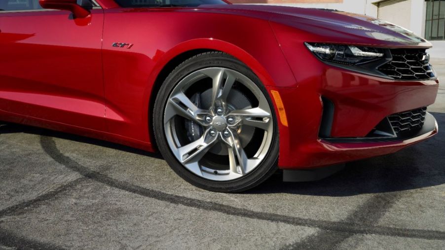 Red 2022 Chevrolet Camaro, a better sports car deal than the 2022 Ford Mustang