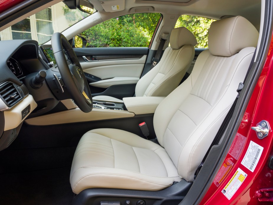 Interior of the 2022 Honda Accord midsize sedan, a smart and advanced sedan with tons of safety features