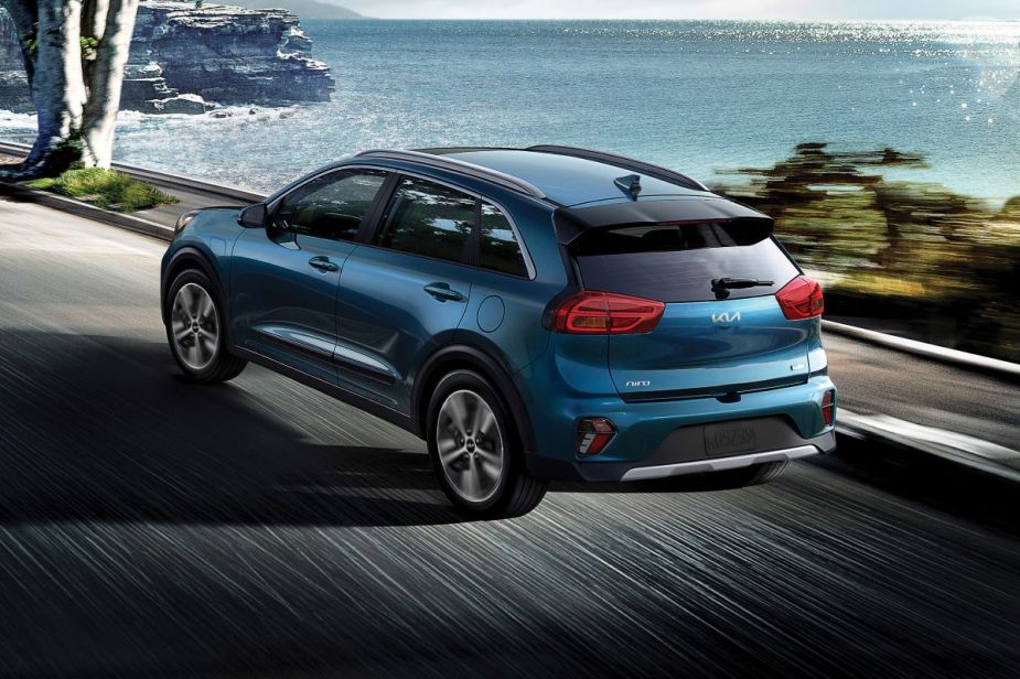 The blue 2022 Kia Niro PHEV, one of the best plug-in hybrid electric vehicles under $35,000 in 2022