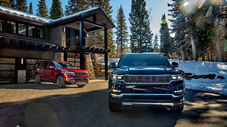 Where are the Jeep badges on the 2022 Wagoneer and Grand Wagoneer SUVs?