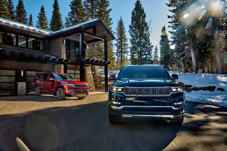 Where are the Jeep badges on the 2022 Wagoneer and Grand Wagoneer SUVs?