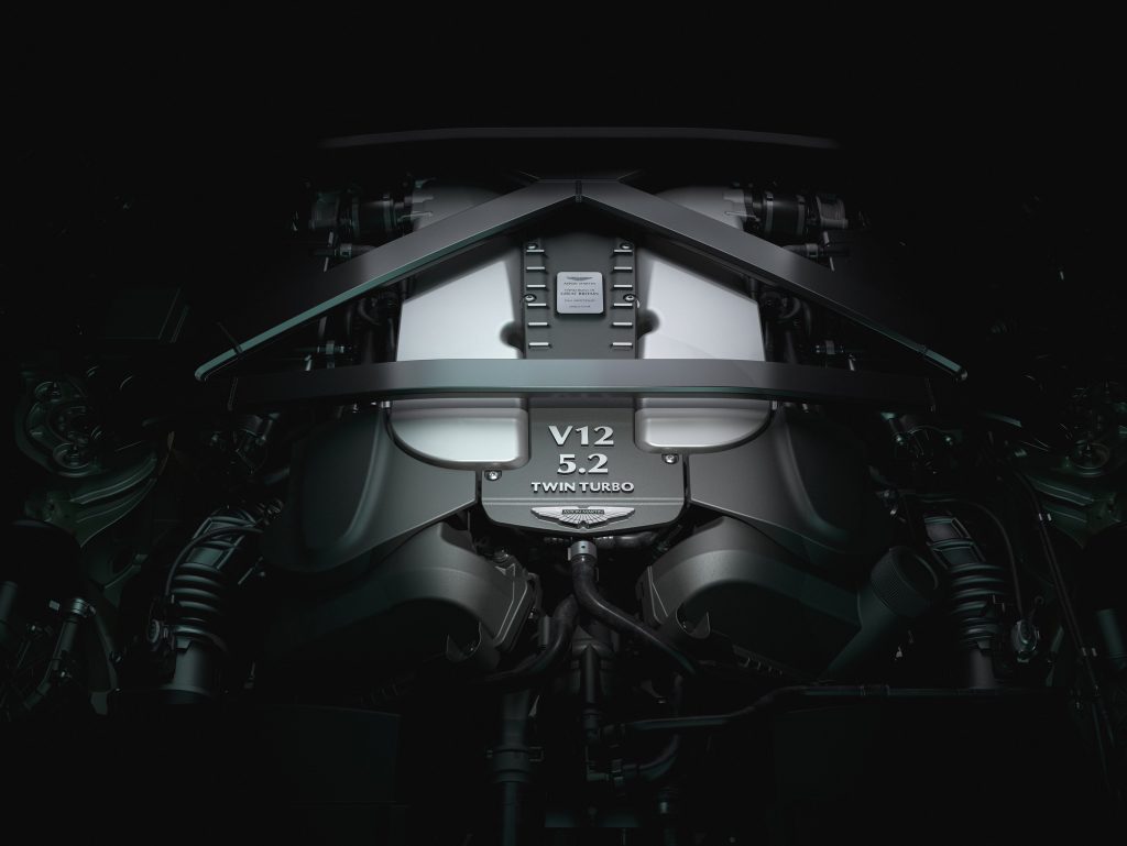 The 2023 Aston Martin V12 Vantage's 5.2-liter twin-turbocharged V12